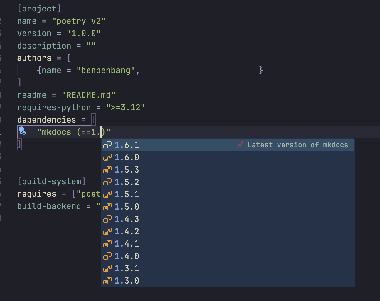 Poetry v2 Version Management